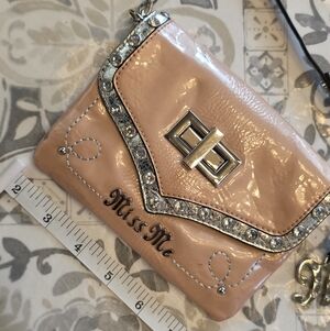 Miss Me Pink Patent Crossbody Bag with Rhinestone Trim